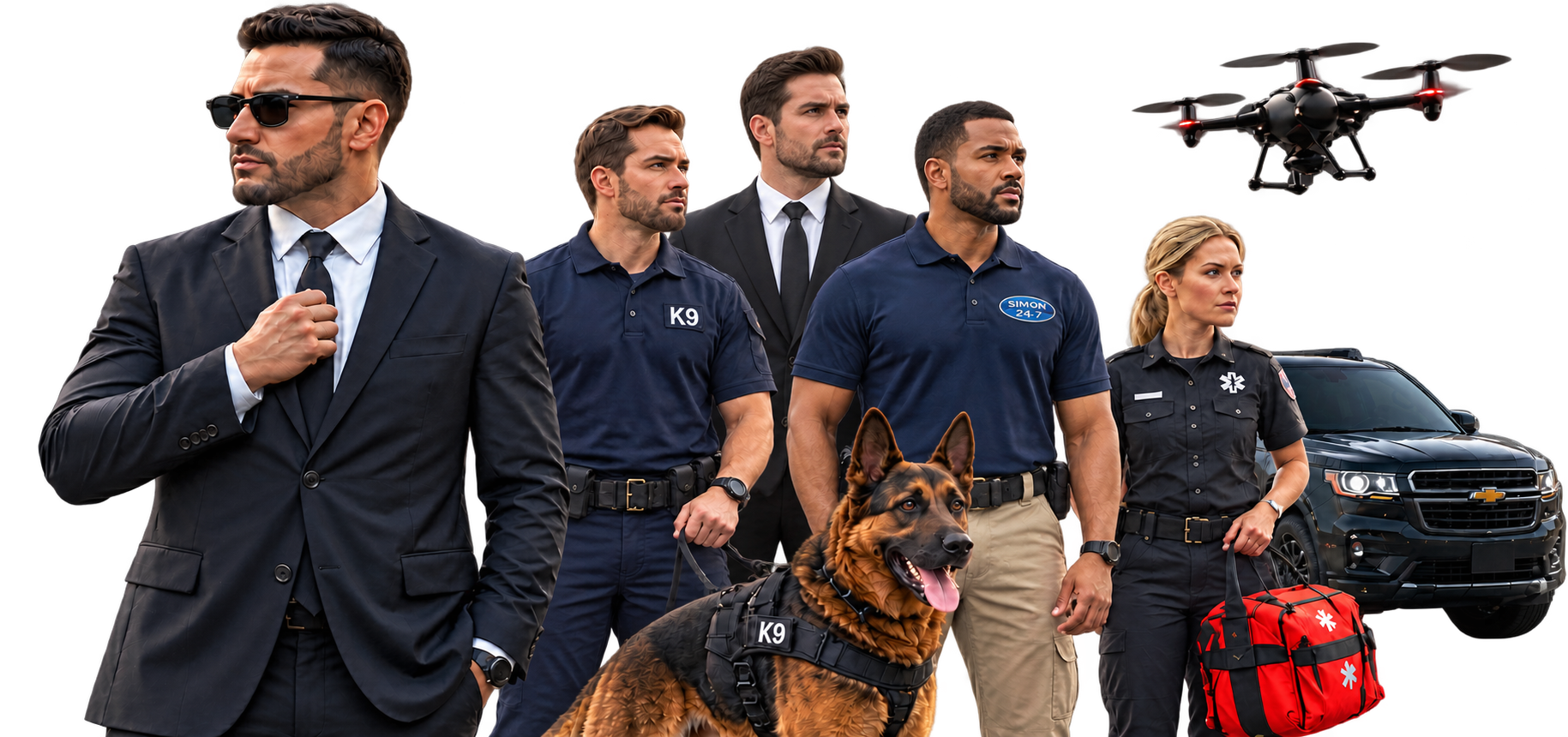 Illustration of Simon 24.7 event security, medical and transportation support