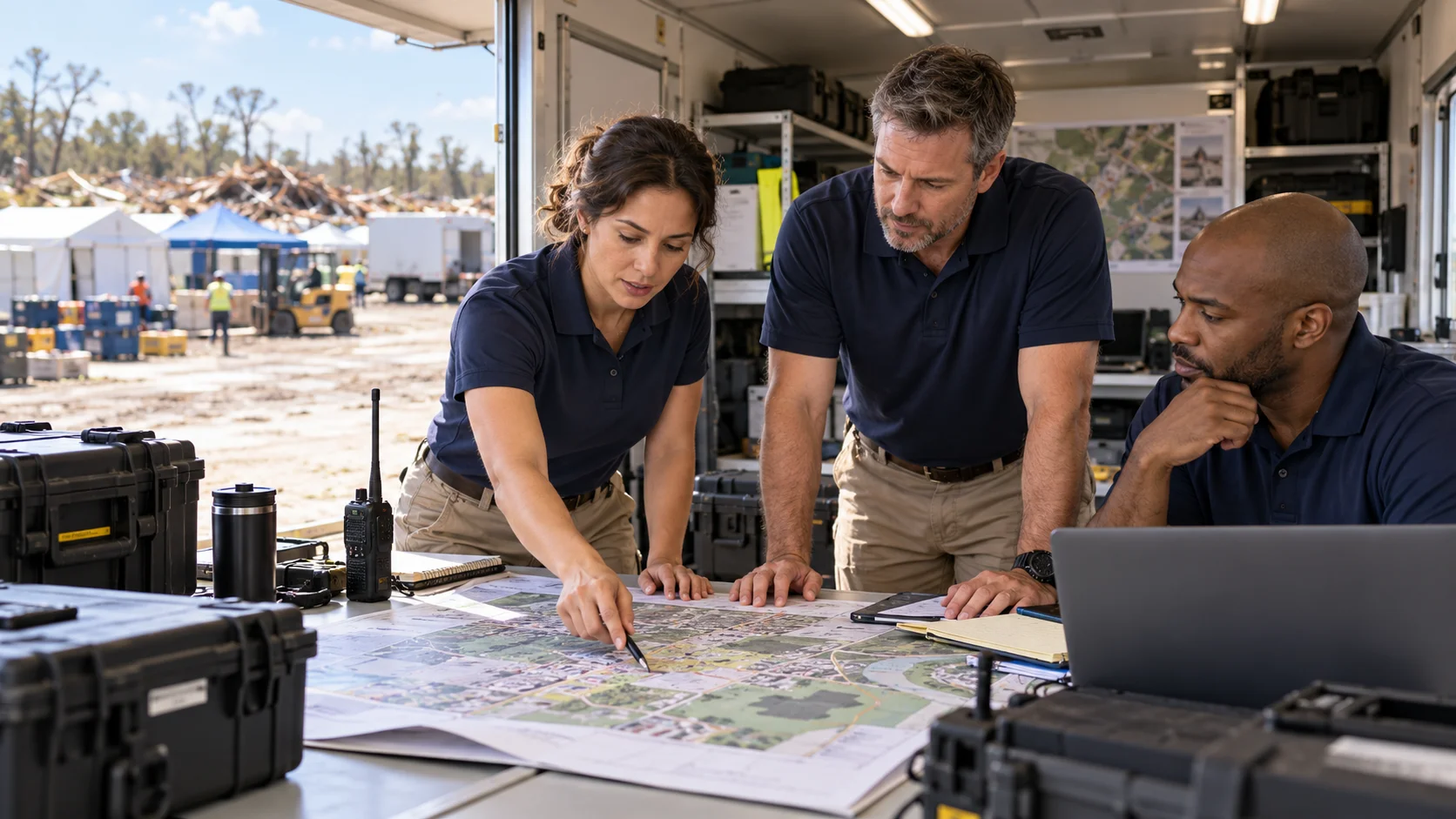 Illustrative scene: command coordination